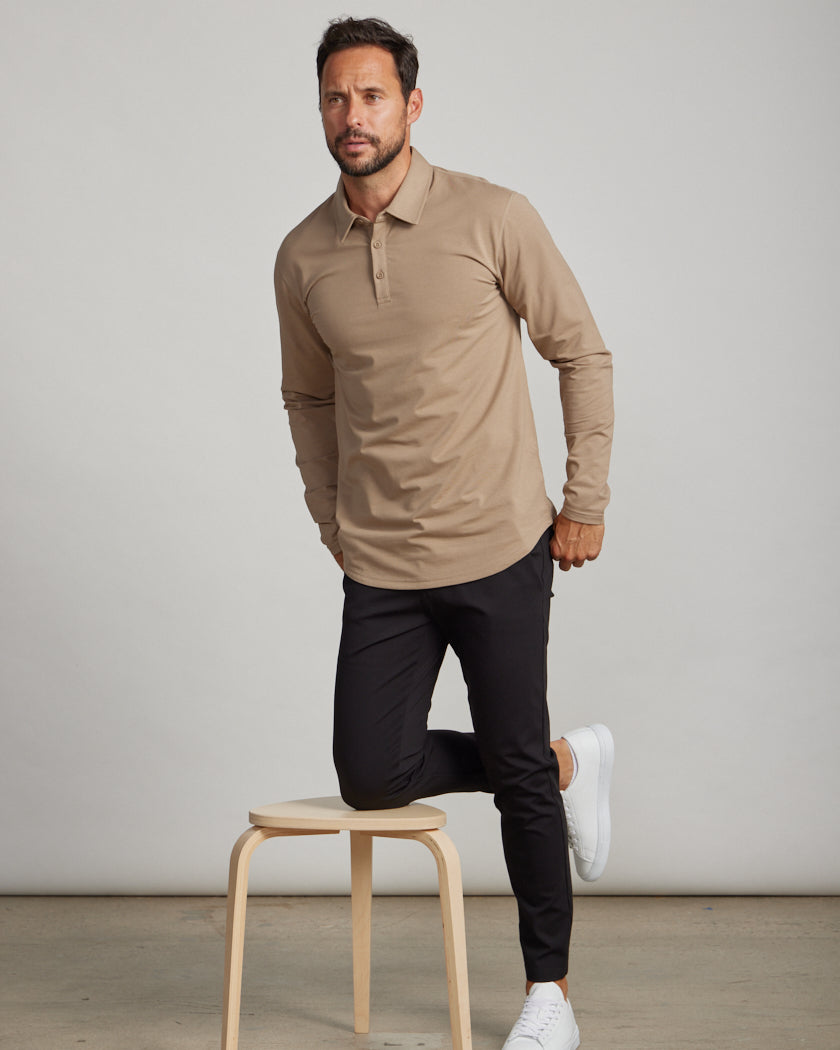 Drop-Cut Long Sleeve: LUX Polo Custom 3-pack