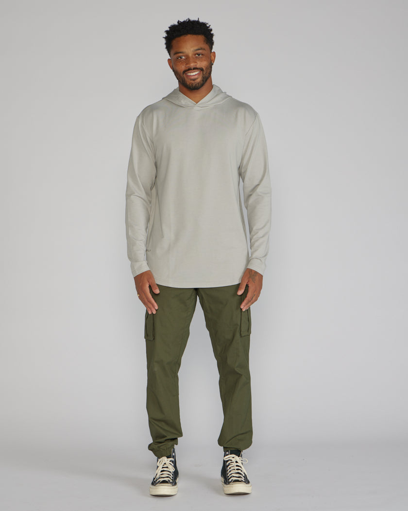 Hooded Drop-Cut Long Sleeve