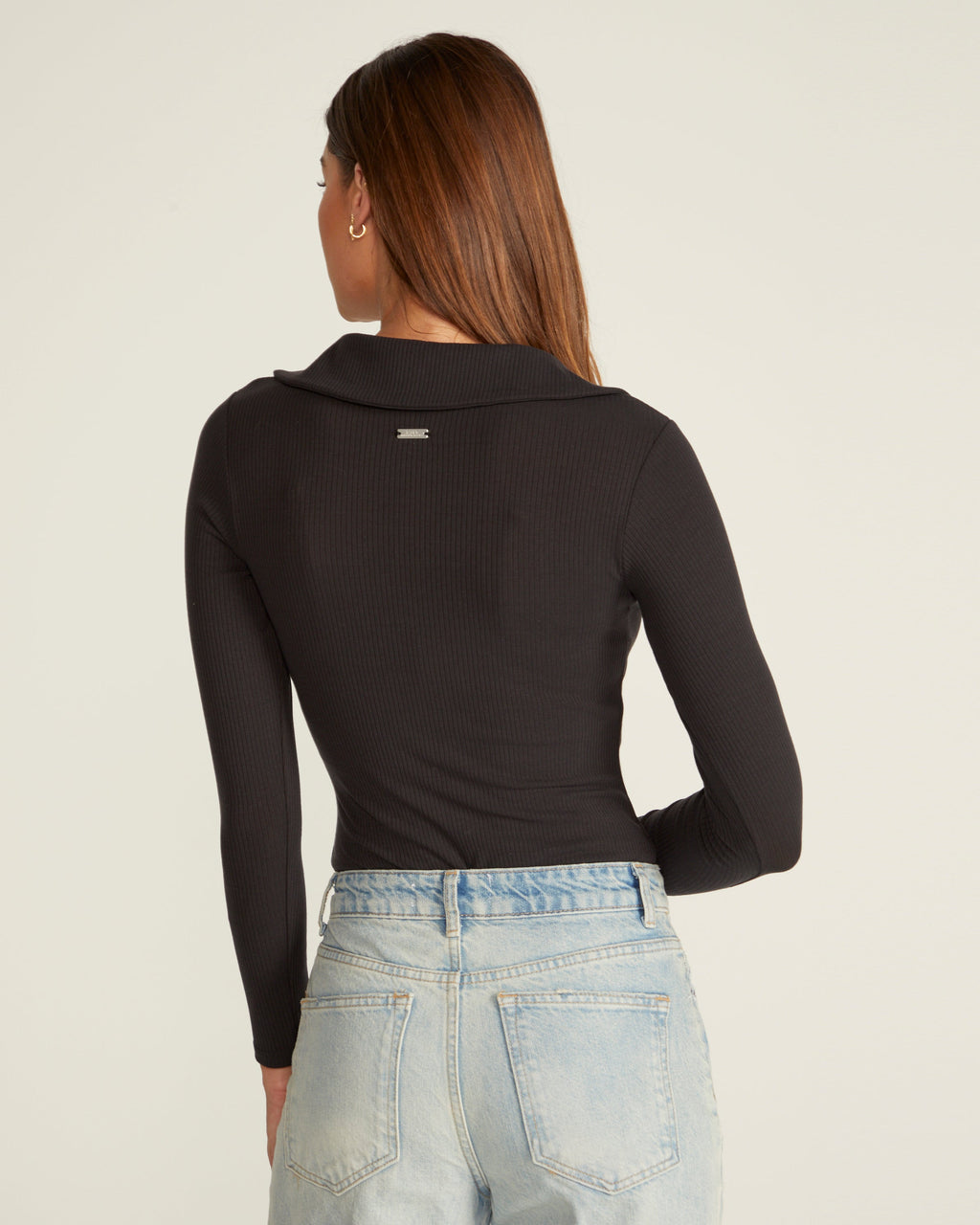 Rib Collar Long Sleeve Bodysuit