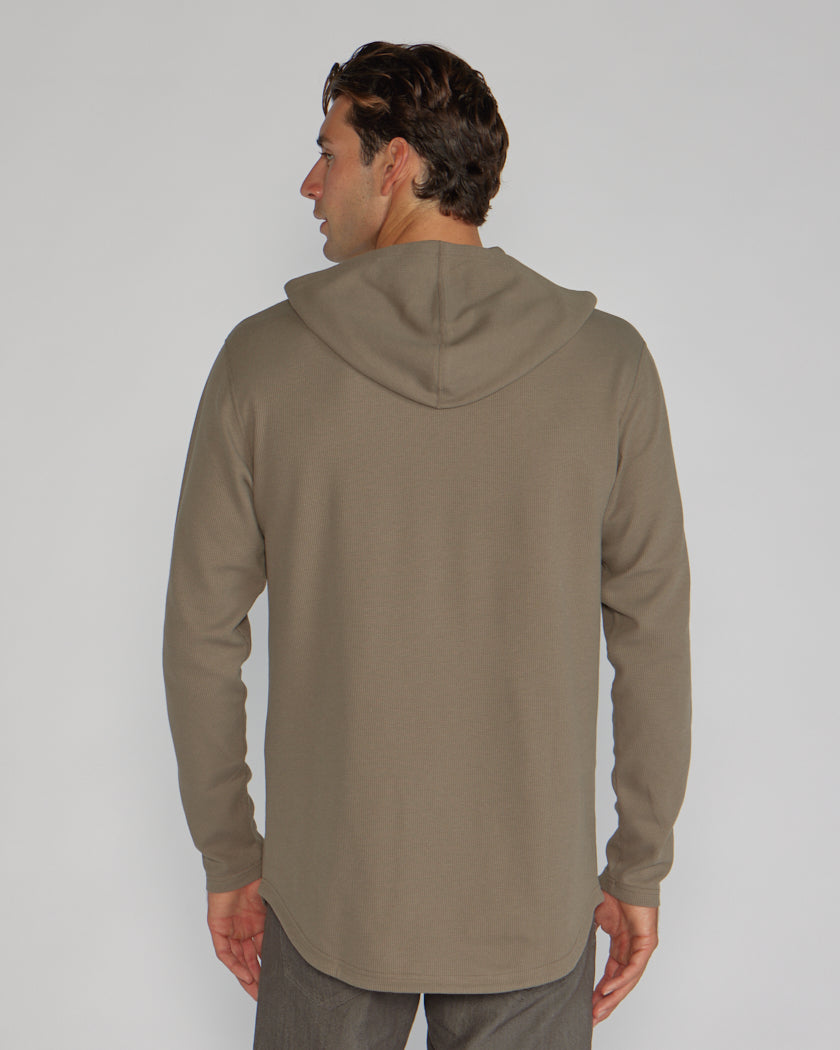 Thermal Hooded Drop-Cut Long Sleeve