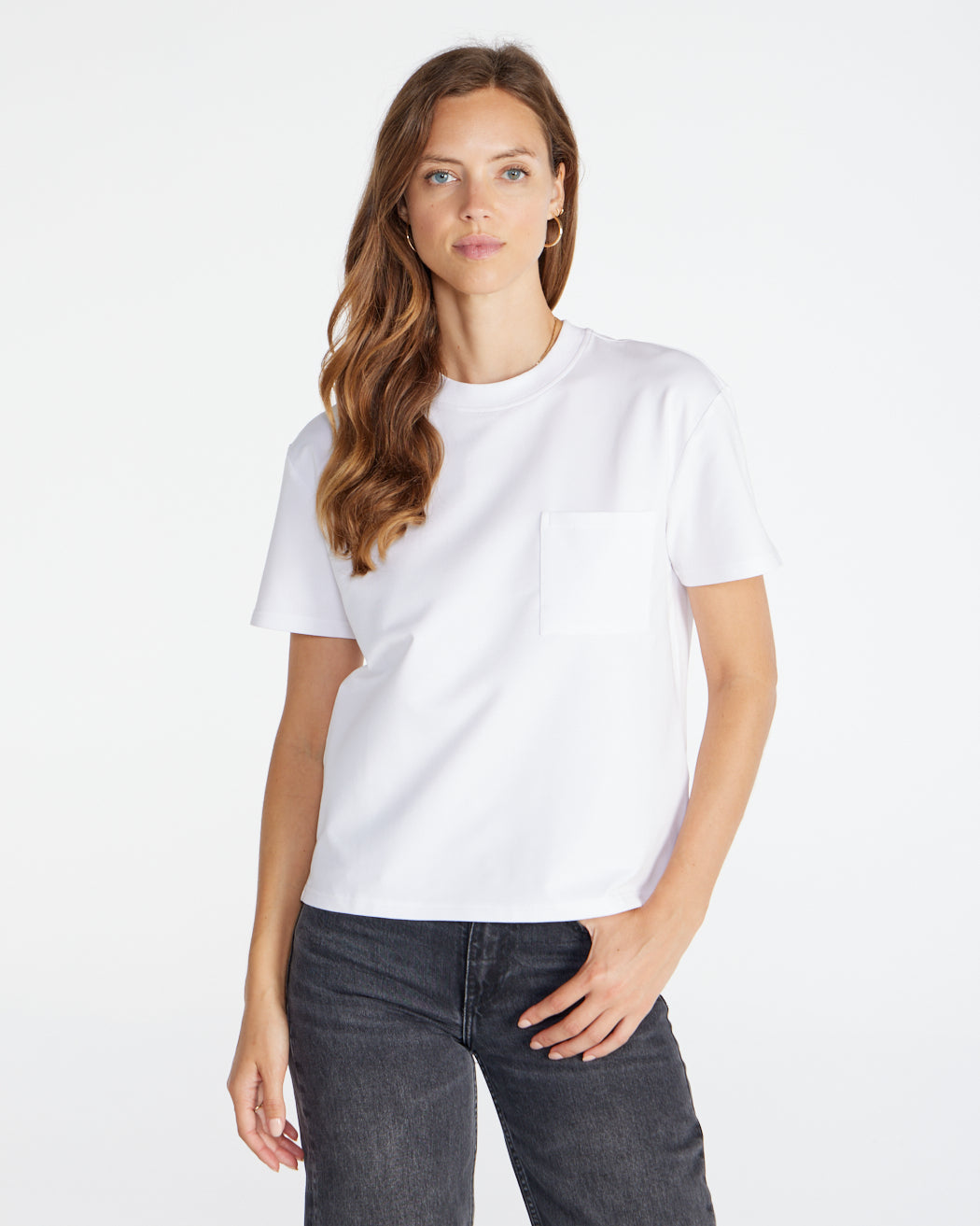 LUX Relaxed Split Hem Pocket Tee