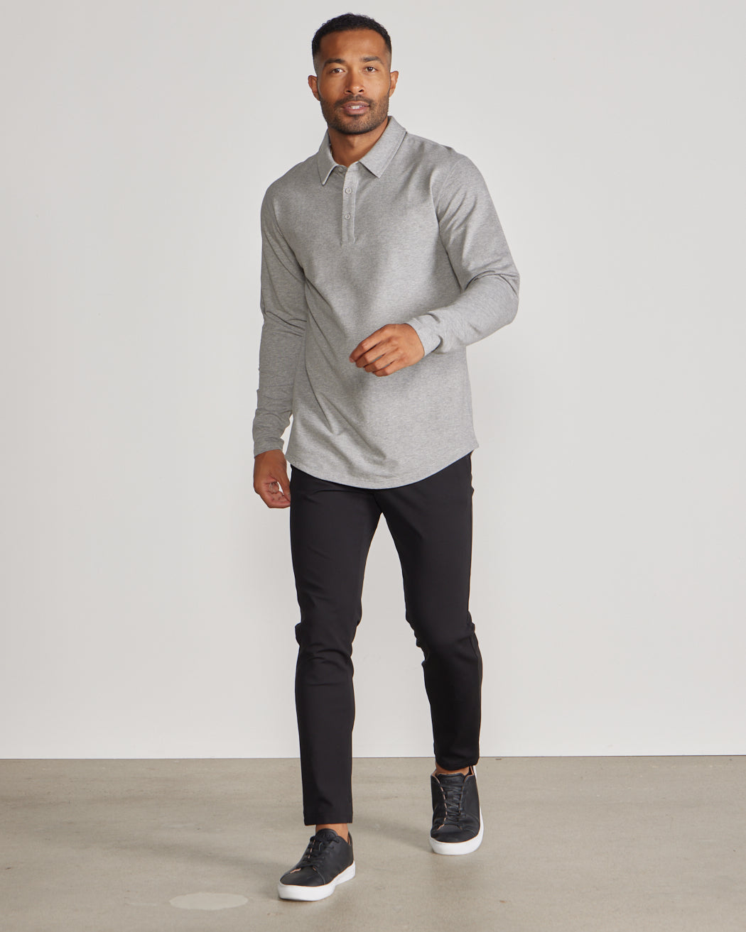 Drop-Cut Long Sleeve: LUX Polo Custom 3-pack