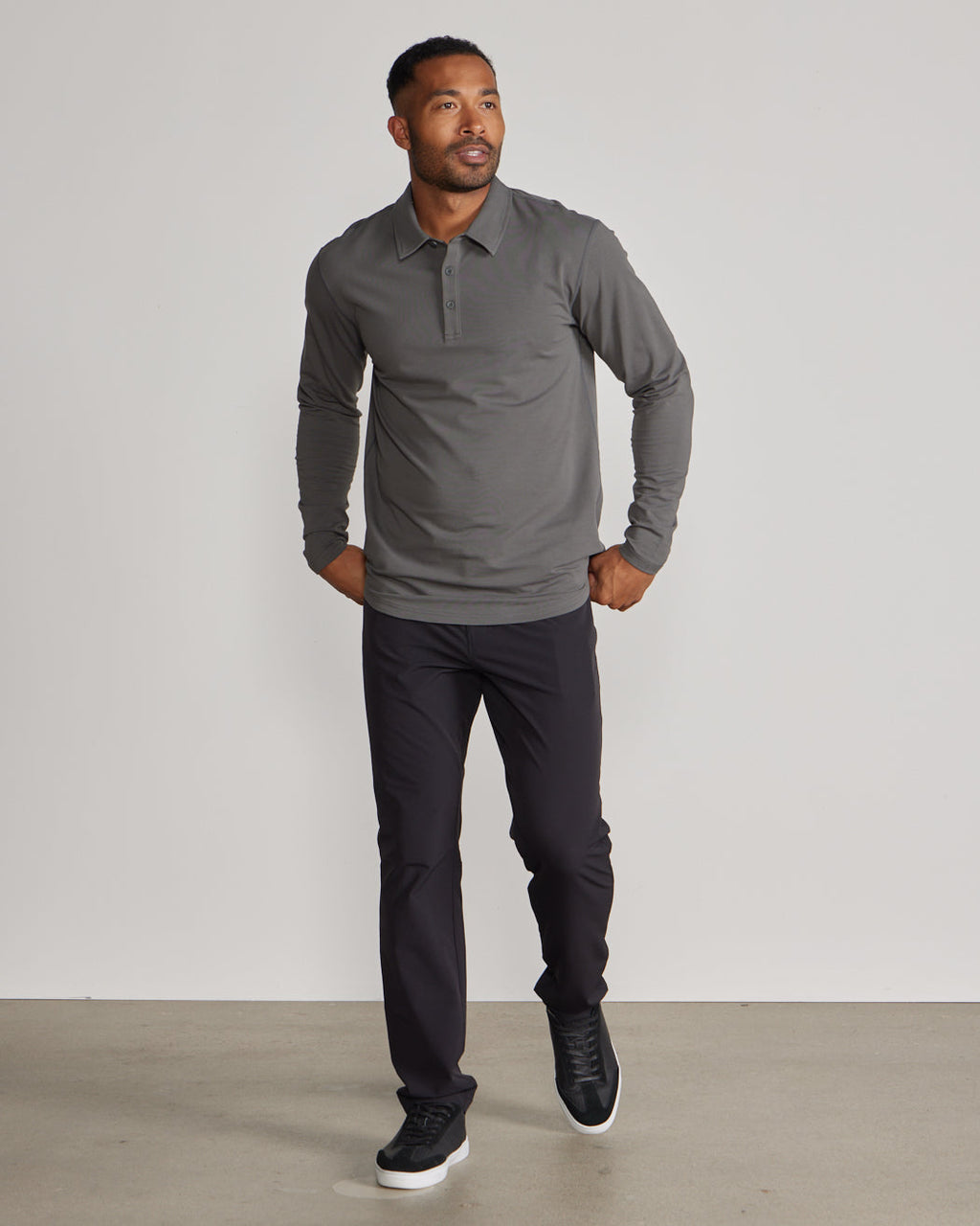 Drop-Cut Long Sleeve: LUX Polo Custom 3-pack