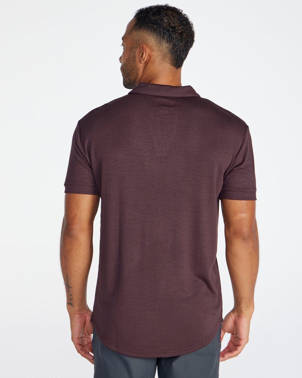2-Item Ribbed Short Sleeve Open V Polo Bundle