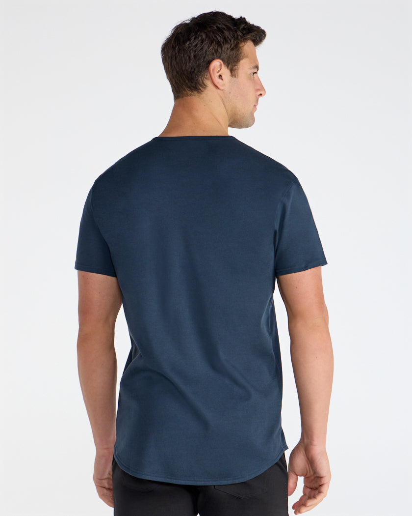 Cotton Short Sleeve Drop-Cut