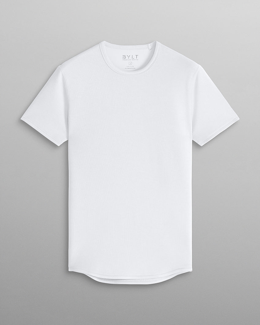 Micro Rib Short Sleeve Drop-Cut