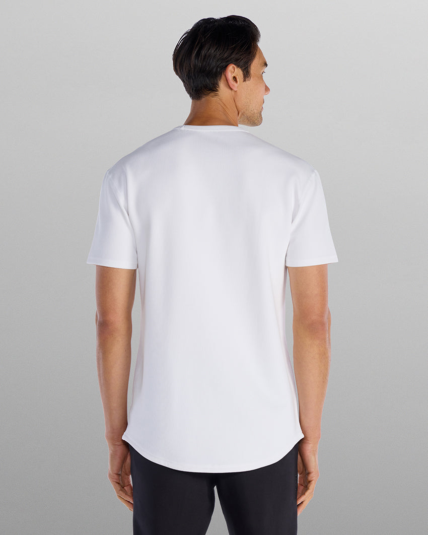 Micro Rib Short Sleeve Drop-Cut