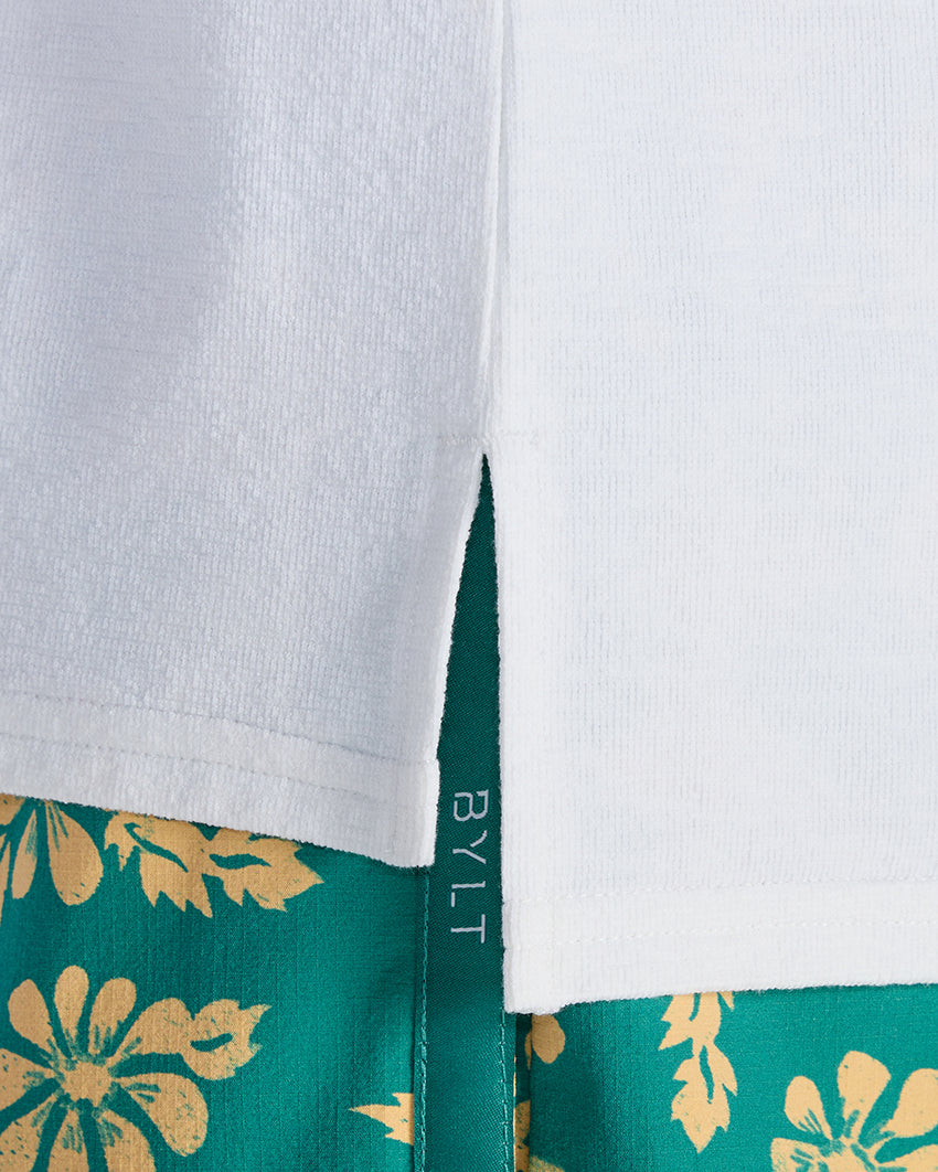 Slub Split Hem Polo