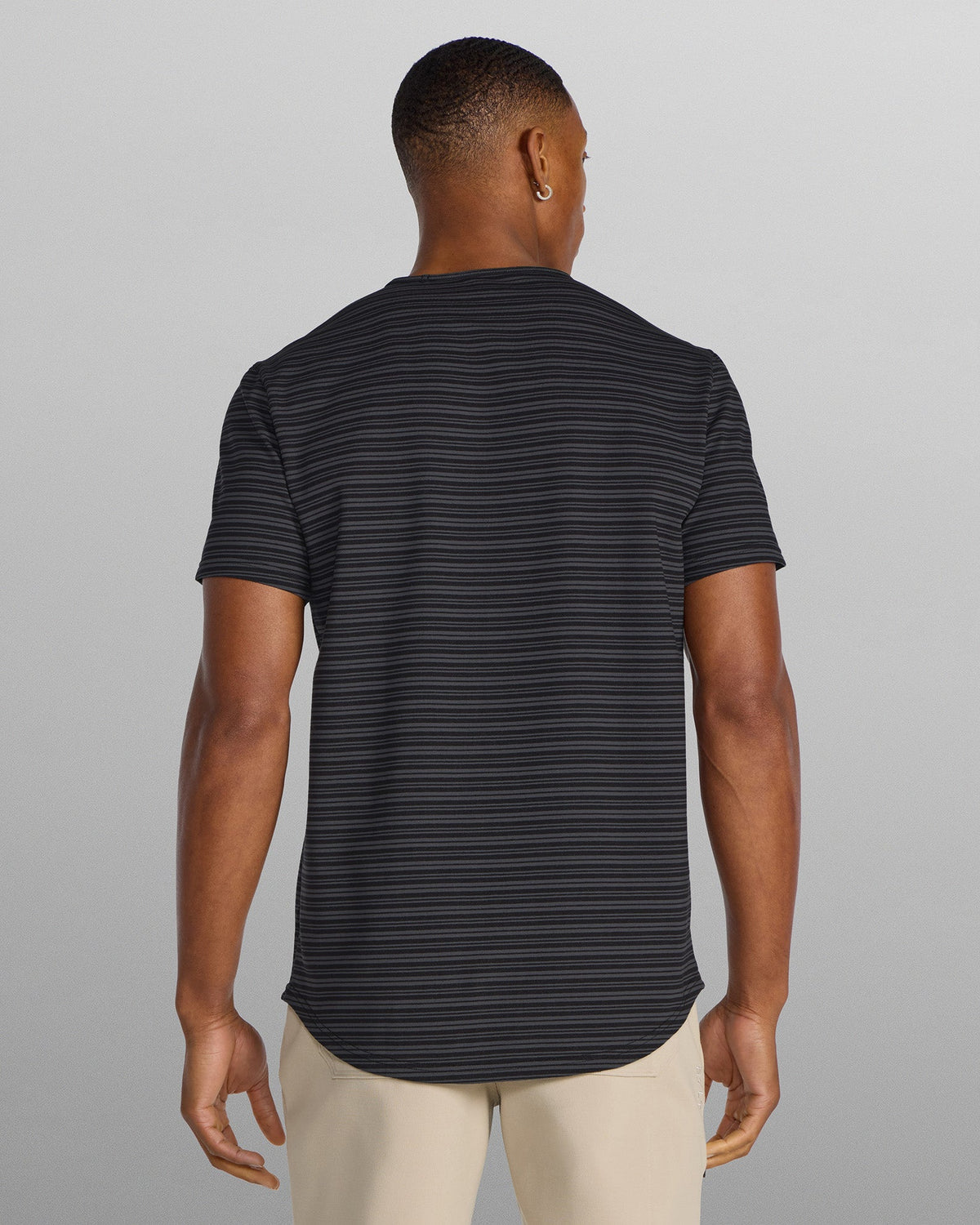 LUX Striped Drop-Cut Tee
