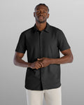 Ribbed+ Short Sleeve Button Down