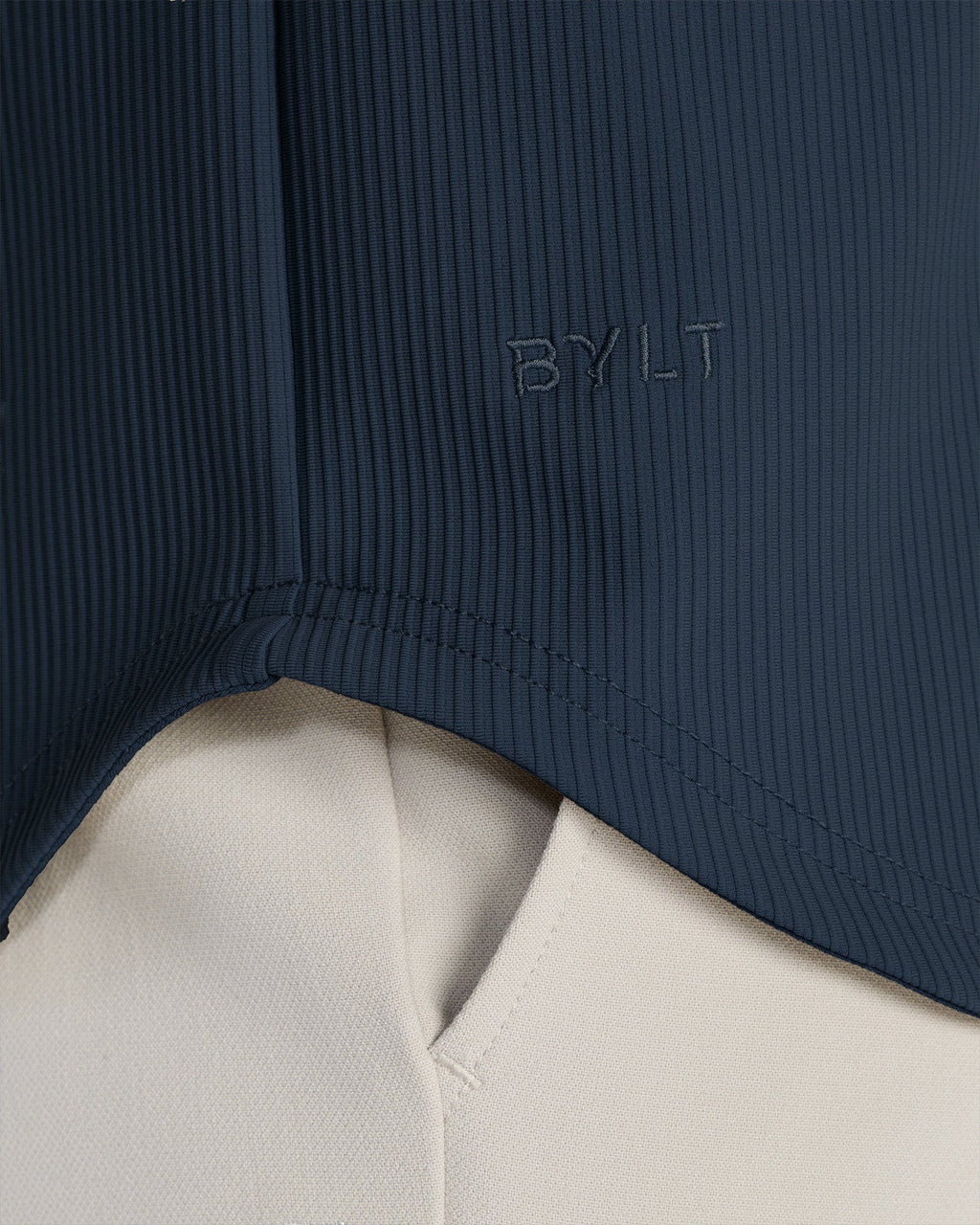 Ribbed+ Short Sleeve Button Down