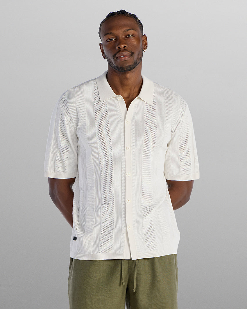 TechKnit Club Short Sleeve Button Down