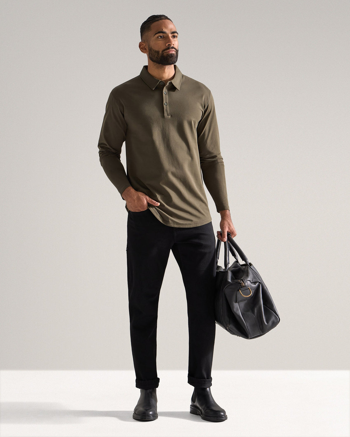 Drop-Cut Long Sleeve: LUX Polo Custom 3-pack