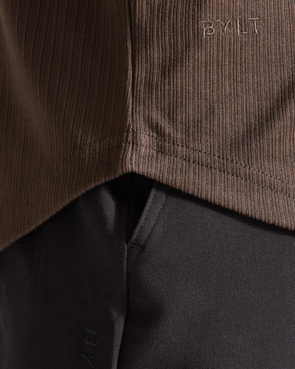 Ribbed Short Sleeve Open V Polo