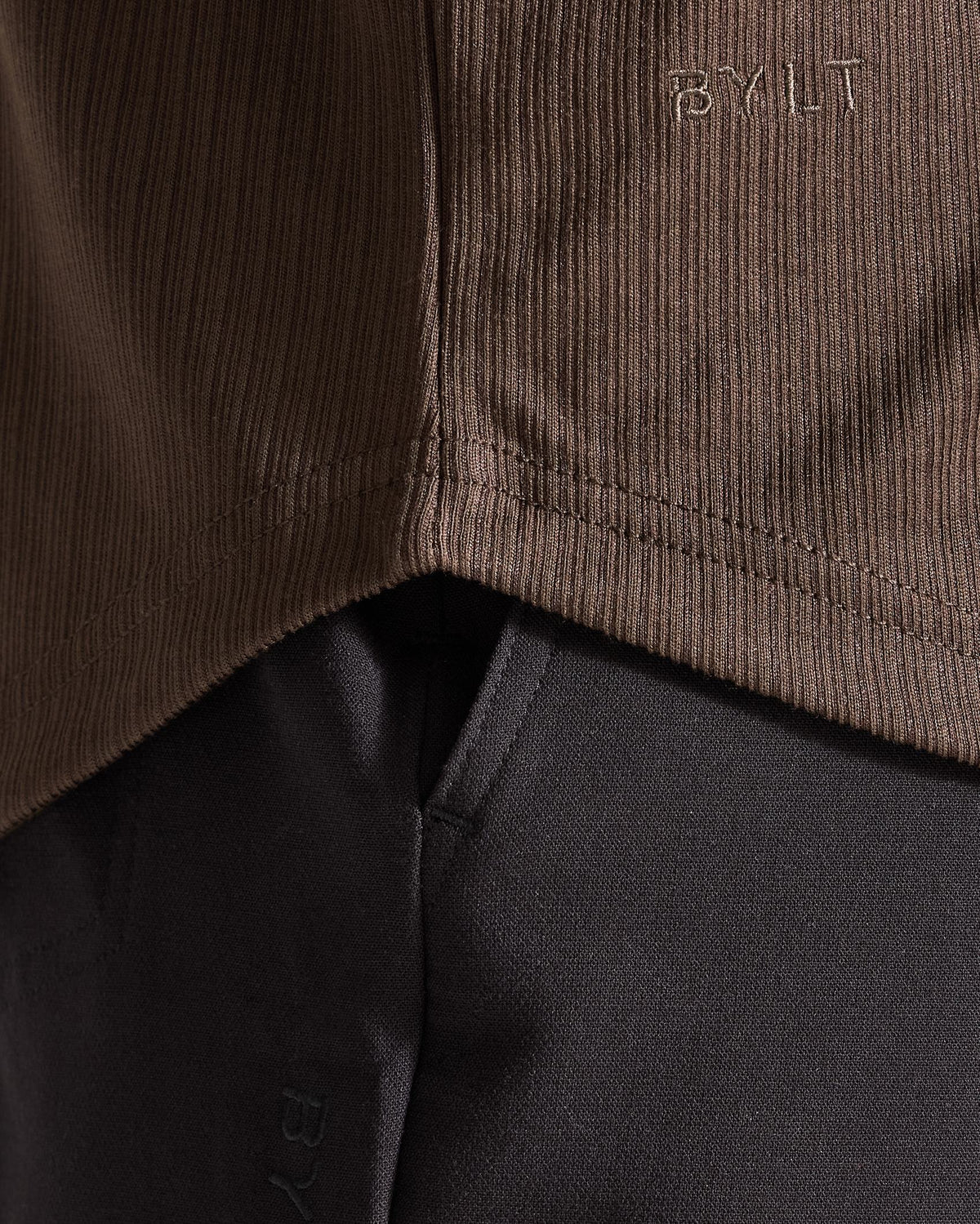 Ribbed Short Sleeve Open V Polo