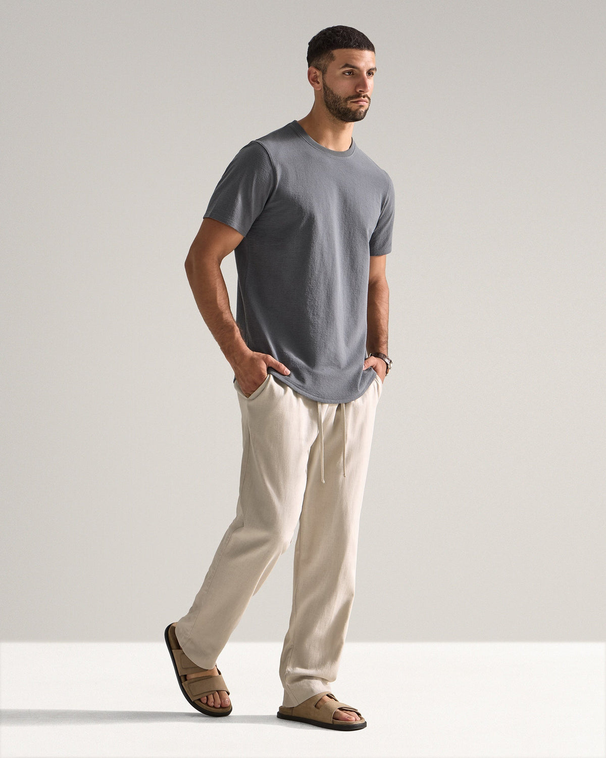 Slub Short Sleeve Drop-Cut
