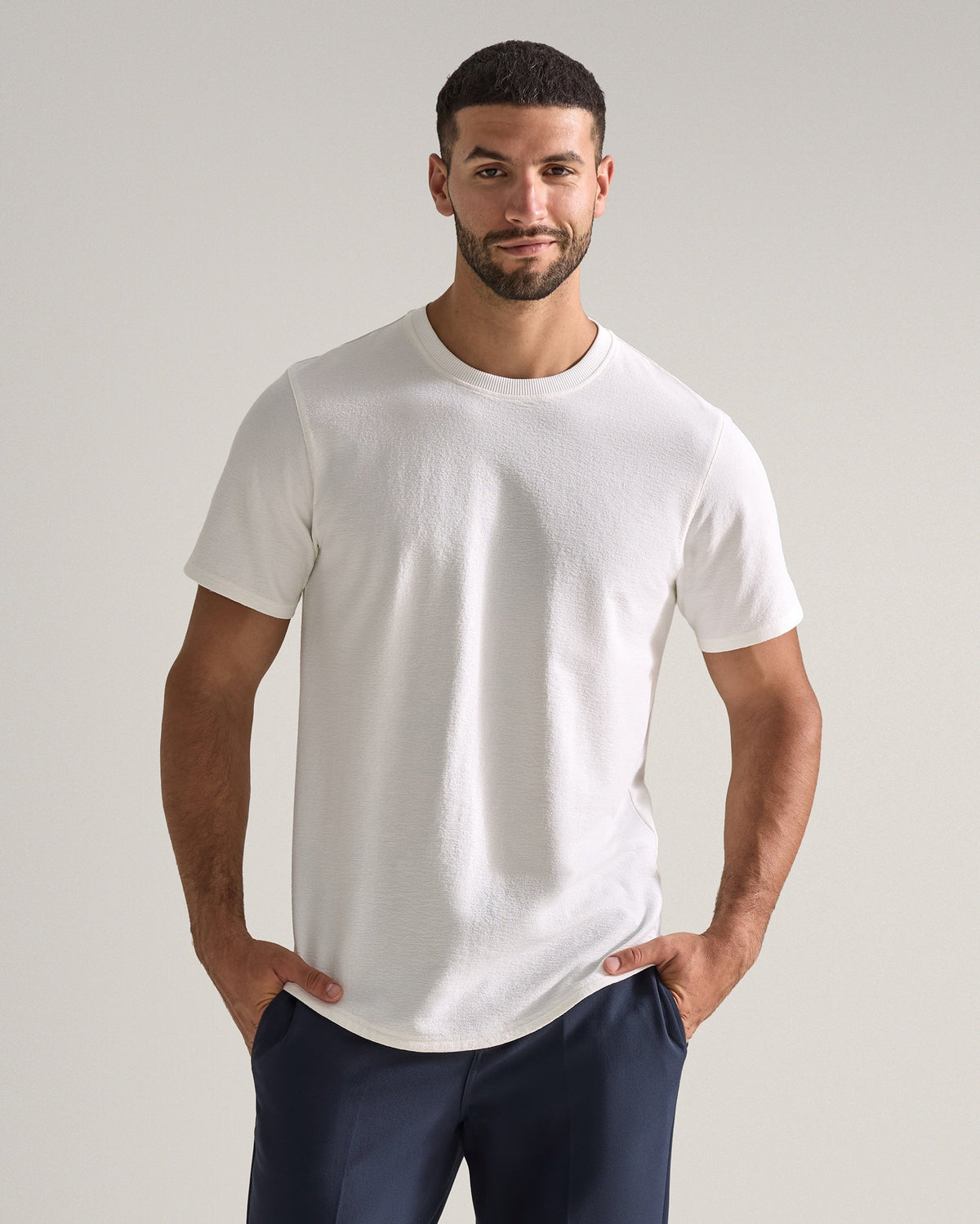 Slub Short Sleeve Drop-Cut