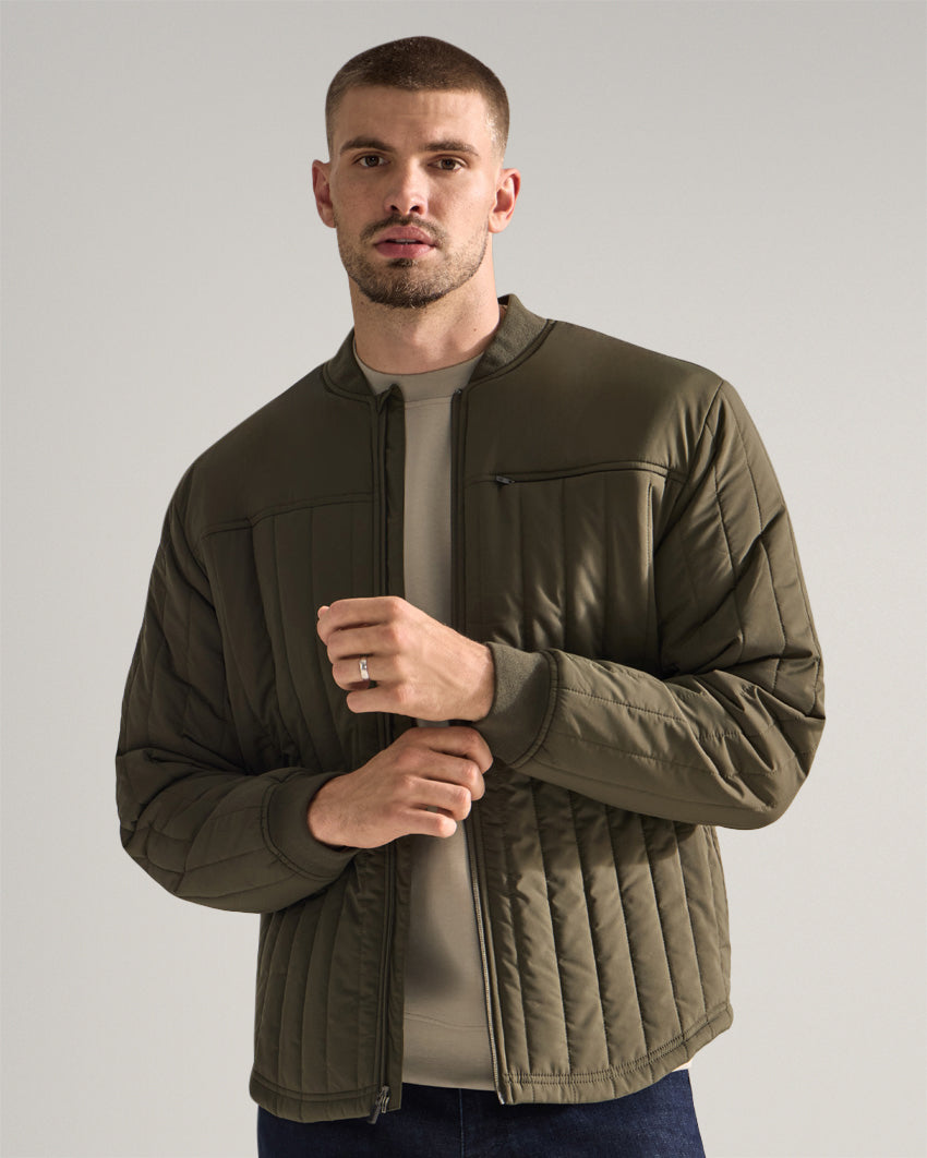 Lightweight Quilted Drop-Cut Jacket
