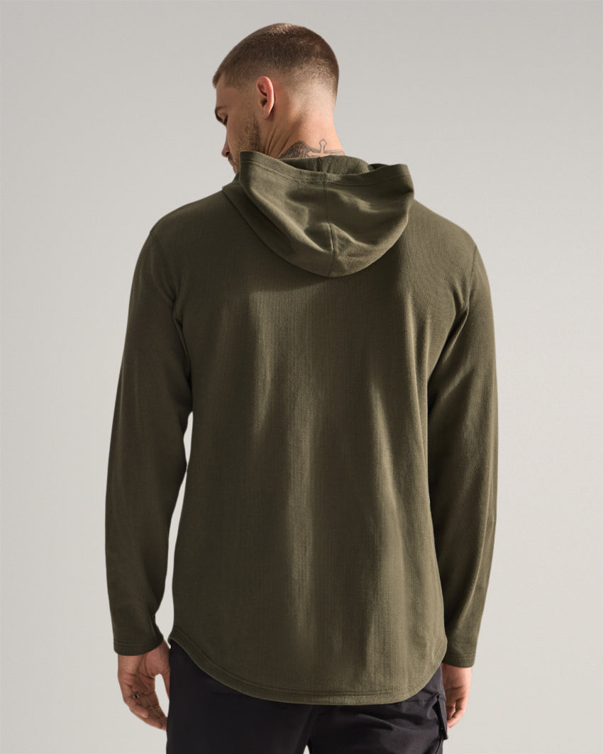 Thermal Hooded Drop-Cut Long Sleeve