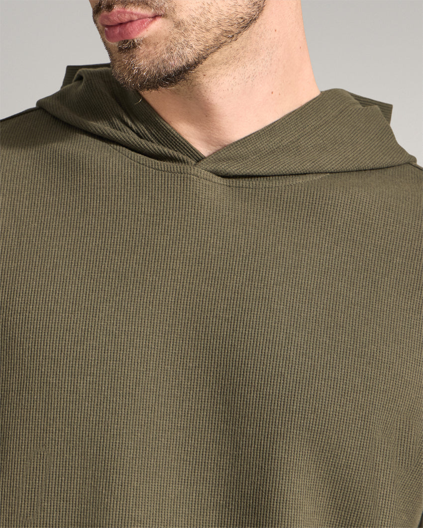 Thermal Hooded Drop-Cut Long Sleeve