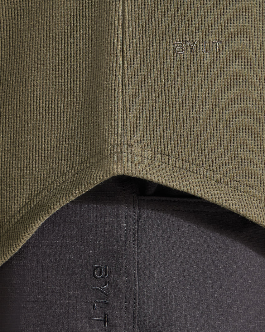 Thermal Hooded Drop-Cut Long Sleeve