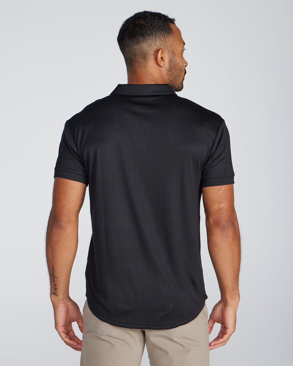 2-Item Ribbed Short Sleeve Open V Polo Bundle