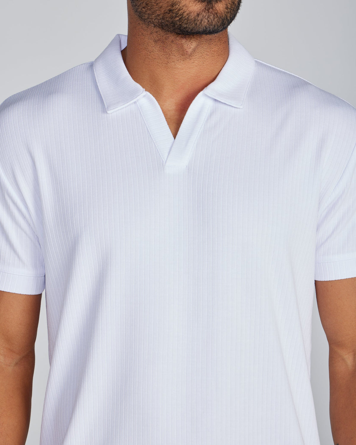 2-Item Ribbed Short Sleeve Open V Polo Bundle