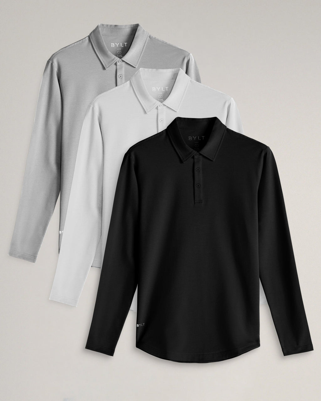 Drop-Cut Long Sleeve: LUX Polo Custom 3-pack