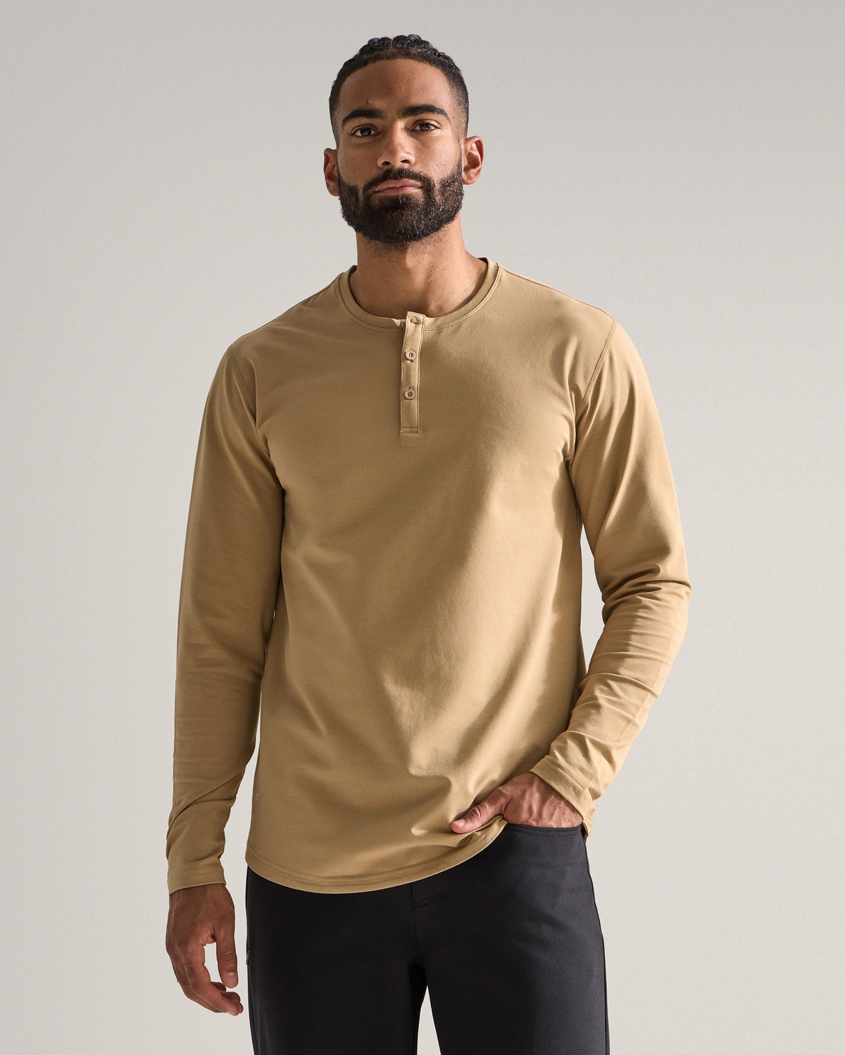 Henley Drop-Cut Long Sleeve: LUX - Custom 3 Pack