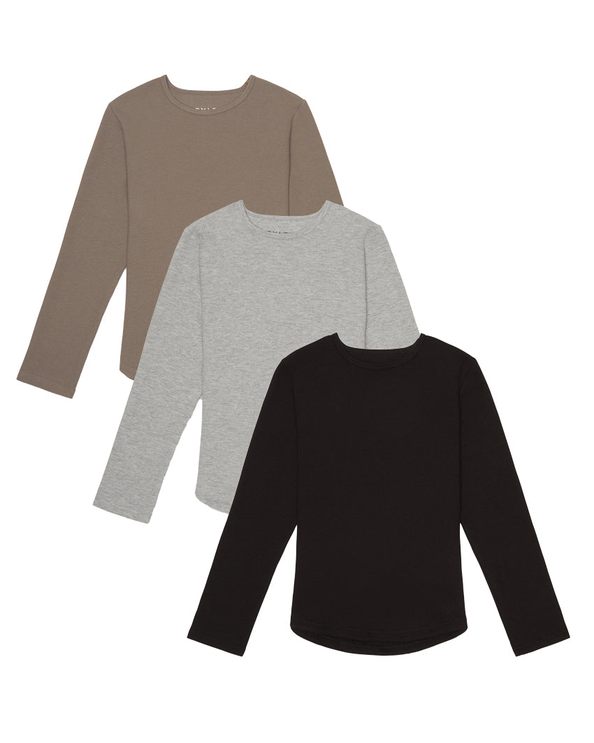 Kids Thermal Drop-Cut Long Sleeve - Custom 3 Pack