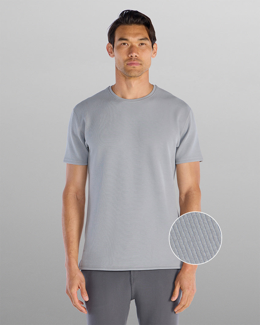 Micro Rib Short Sleeve Split-Hem