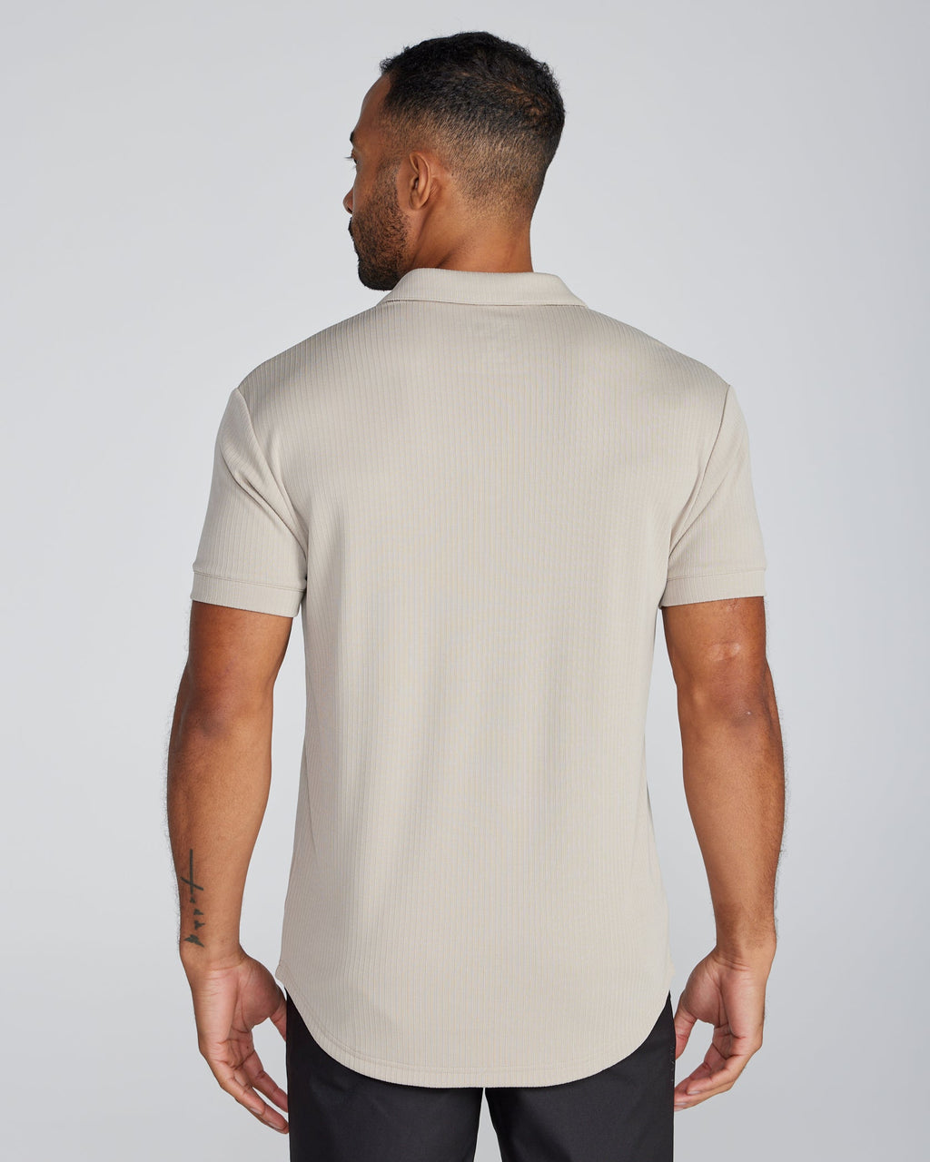 2-Item Ribbed Short Sleeve Open V Polo Bundle