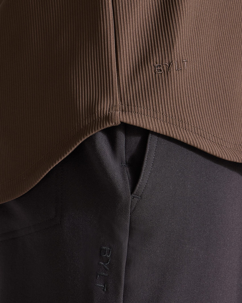 Ribbed+ Short Sleeve Button Down