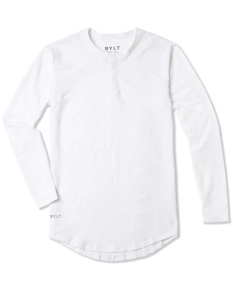 Henley Drop-Cut Long Sleeve: BYLT Signature - Custom 3 Pack
